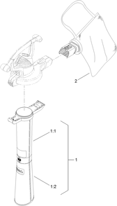 Bag And Tube Assembly Diagram and Parts List for 51602 (313000001 - 313999999)(2013) Lawn Boy Leaf Blower / Vacuum